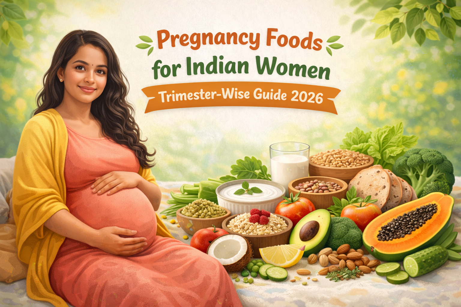 weekly pregnancy diet chart for Indian moms colorful infographic