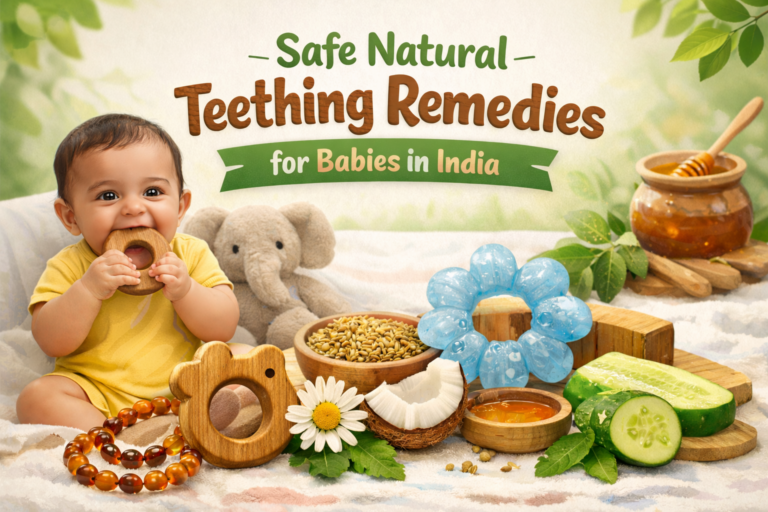 safe natural teething remedies for babies – chilled washcloth and neem teether for teething relief