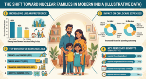 Statistical overview of the advantages of nuclear families in modern India