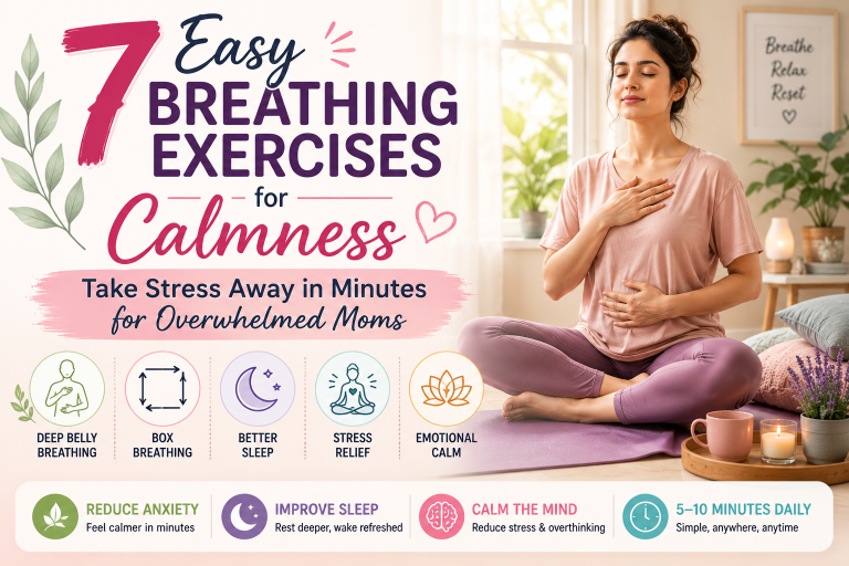 7 Easy Breathing Exercises for Calmness Reduce Stress & Anxiety Naturally for Overwhelmed Moms