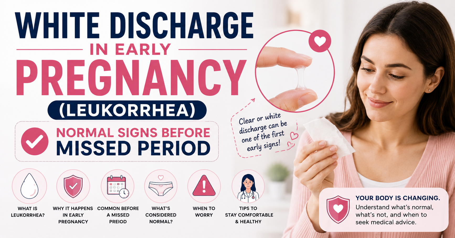 White Discharge in Early Pregnancy (Leukorrhea): Normal Signs Before Missed Period + When to Worry