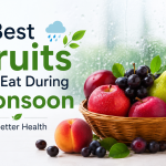 Rainy season fruits including jamun, apple, pear, peach, banana and pomegranate for better health during monsoon