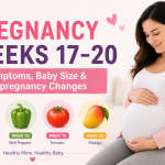 Pregnancy weeks 17 to 20 symptoms infographic