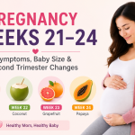 Pregnancy weeks 21 to 24 symptoms infographic