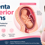 Placenta posterior means explained with pregnancy illustration showing posterior placenta position and fetal development in the uterus