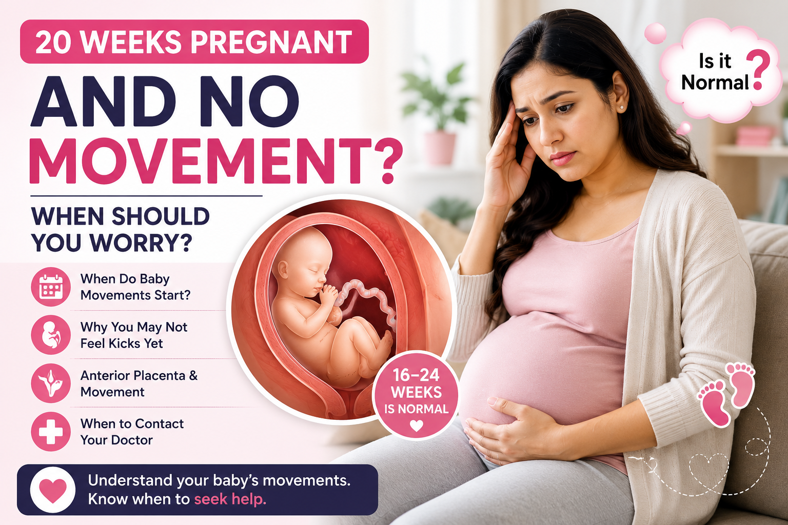 20 weeks pregnant with no baby movement and when to worry about fetal movements