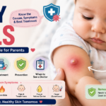 Baby with a red swollen boil on the arm showing common symptoms, causes, treatment, prevention tips, and warning signs that require medical attention.