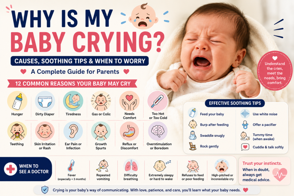 Why Is My Baby Crying? Causes, Soothing Tips & When to Worry