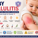 Baby with red, swollen skin on the arm highlighting cellulitis symptoms, causes, treatment, prevention tips, and warning signs requiring medical attention.