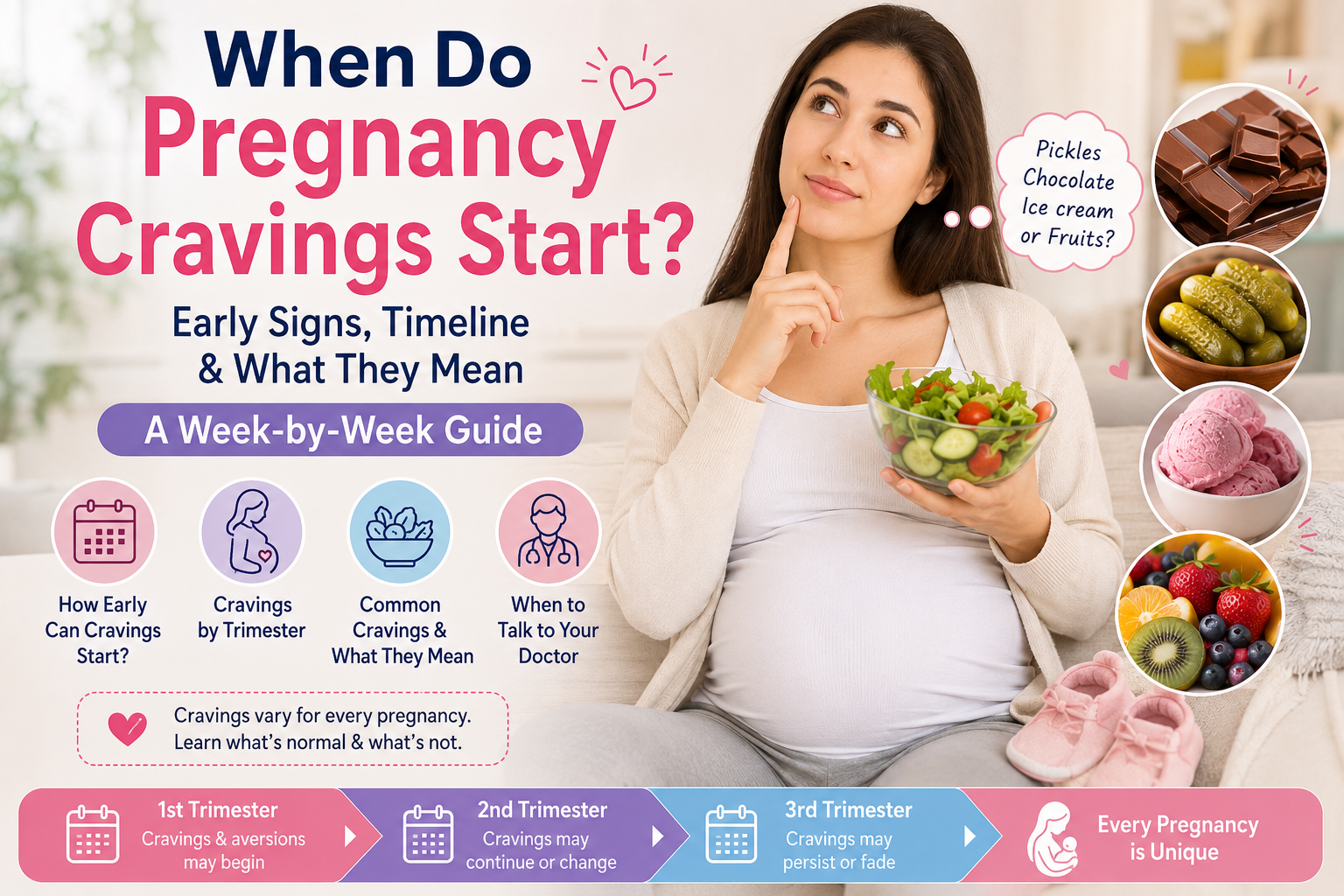 When do pregnancy cravings start with early signs and trimester timeline