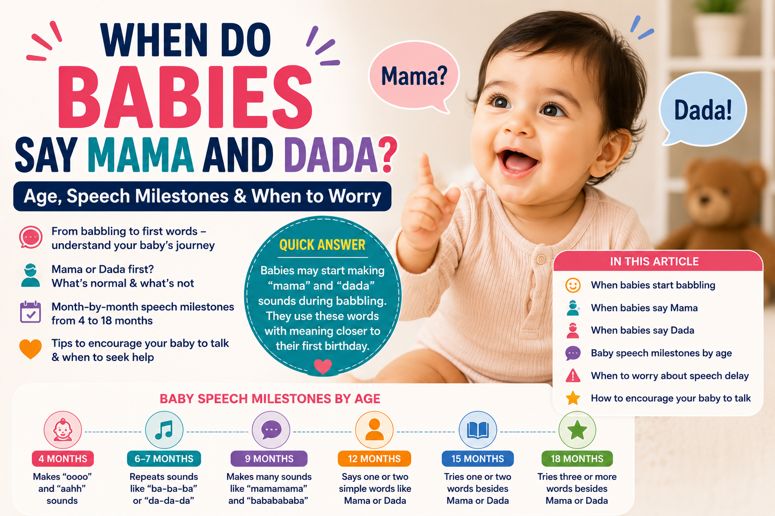 When Do Babies Say Mama and Dada? Age, Speech Milestones & When to Worry