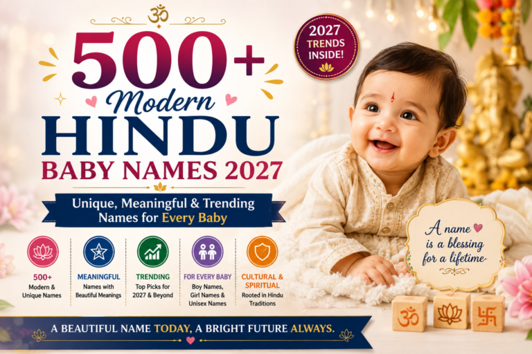Modern Hindu baby names 2027 list with meanings for baby boys and girls
